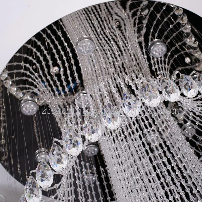 Modern Crystal Cord-Hung Chandelier — Duplex, Stairwell & Villa (Model 9905) — view 8