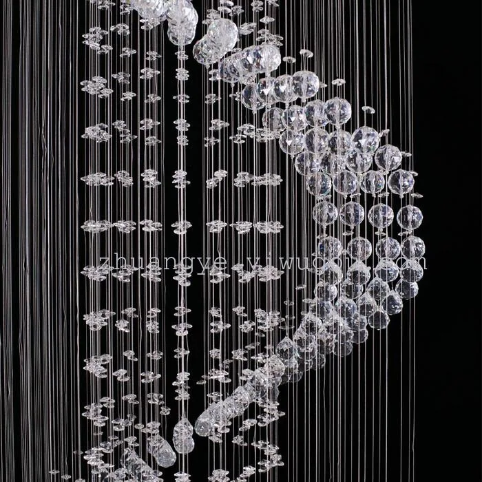 Modern Crystal Cord-Hung Chandelier — Duplex, Stairwell & Villa (Model 8807) — view 7