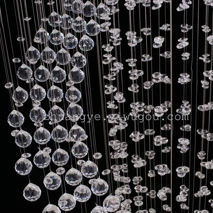 Modern Crystal Cord-Hung Chandelier — Duplex, Stairwell & Villa (Model 8807) — view 8