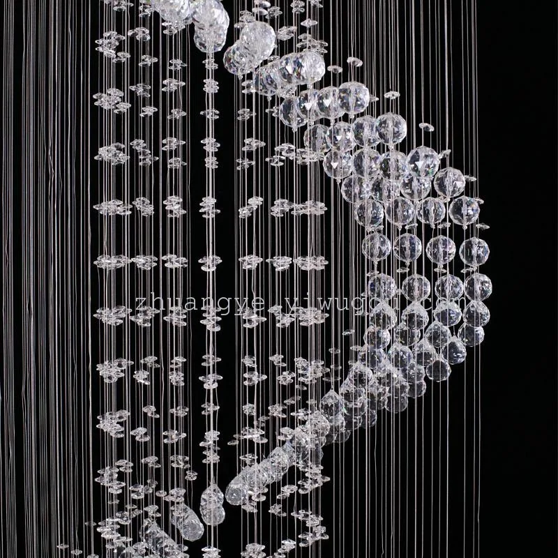 Modern Crystal Cord-Hung Chandelier — Duplex, Stairwell & Villa (Model 8807) — view 3