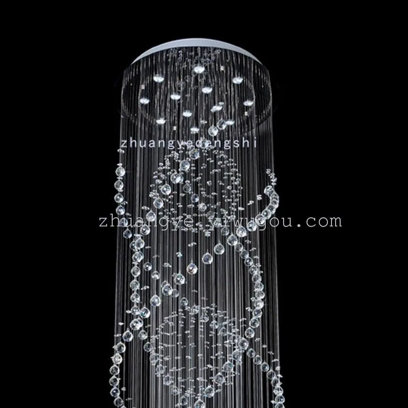 European Crystal Cord-Hung Chandelier — Duplex, Stairwell & Villa — view 2