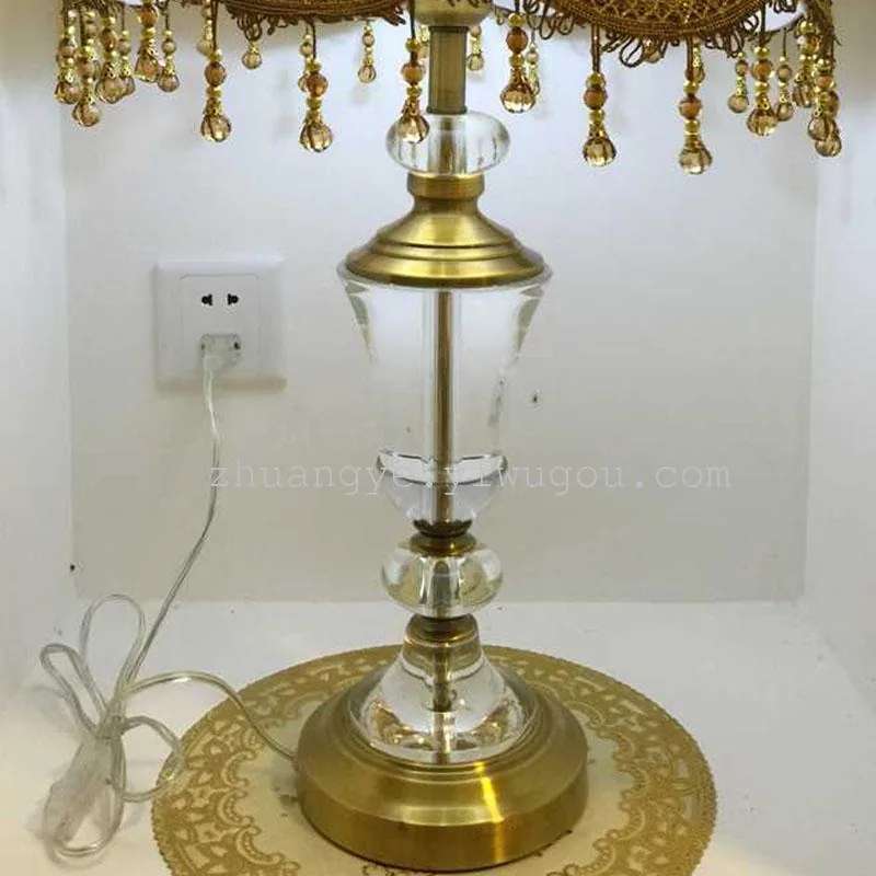 European Crystal Table Lamp — Living Room, Bedroom & Bedside — view 3