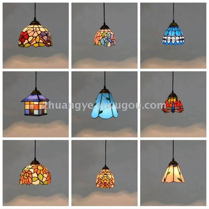 Mediterranean Glass Three-Head Chandelier — Dining Room, Walkway & Corridor — view 1