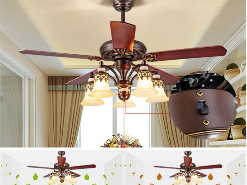 European Illuminated Ceiling Fan Light — Living Room, Bedroom & Dining Room — view 8