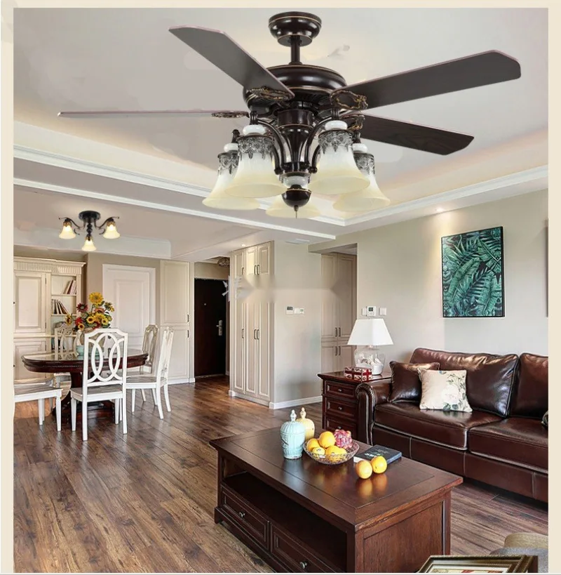 European Illuminated Ceiling Fan Light — Living Room & Dining Room — view 19