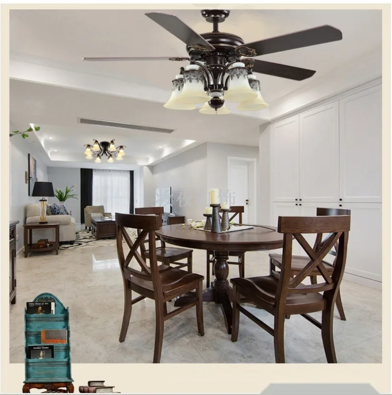 European Illuminated Ceiling Fan Light — Living Room & Dining Room — view 20