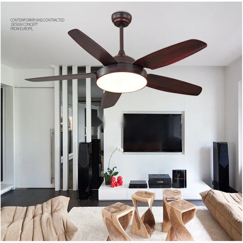 European LED Variable-Frequency Ceiling Fan Light — Living Room & Dining Room — view 3