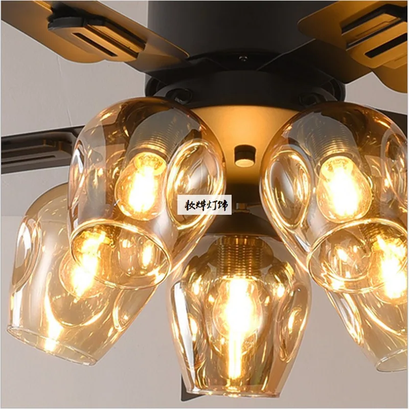 European LED Ceiling Fan Light — Living Room, Bedroom & Dining Room — view 4