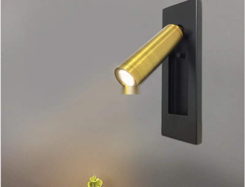 Modern LED Solid Brass Wall Lamp — Hotel & Bedside — view 2