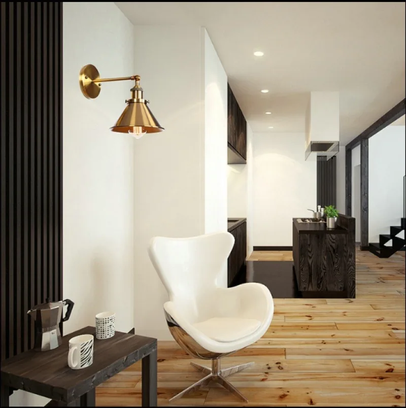 Modern Brass Wall Lamp — Stairwell & Walkway — view 9