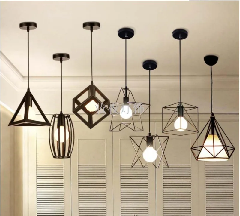 Minimalist Ironwork Geometric Chandelier — Dining Room, Bar Counter & Café — view 9