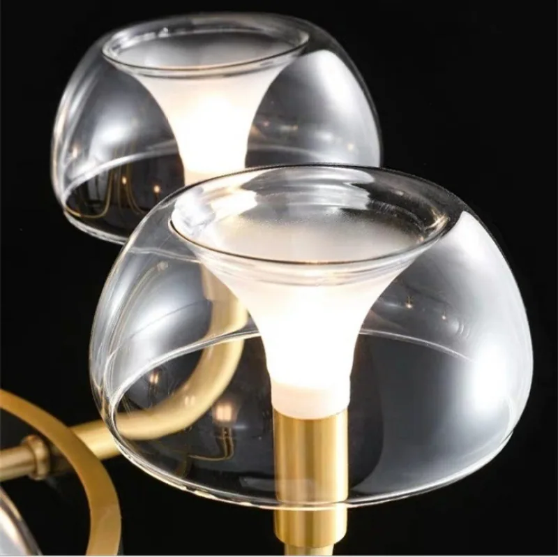 Modern Minimalist Solid Brass Chandelier — Living Room, Bedroom & Dining Room — view 9