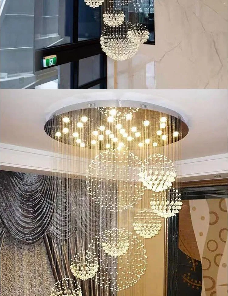 Modern Crystal Round Chandelier — Duplex, Stairwell & Villa — view 8