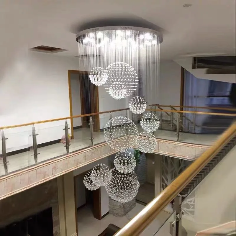 Modern Crystal Round Chandelier — Duplex, Stairwell & Villa — view 5
