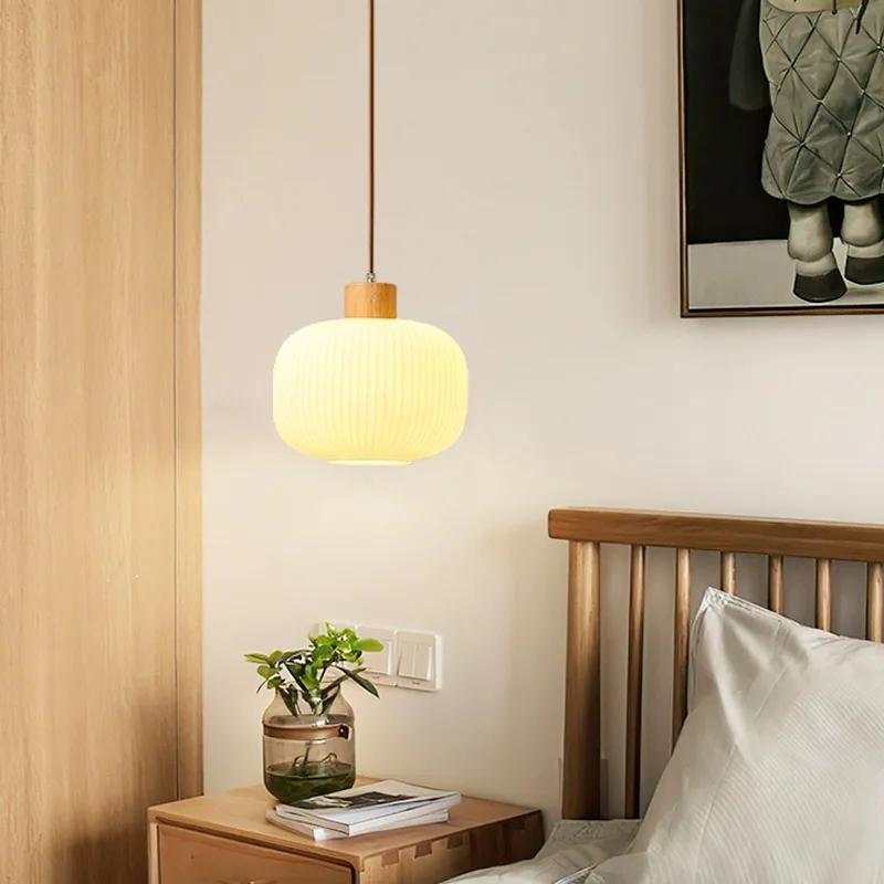 Minimalist Solid Wood Chandelier — Dining Room — view 2