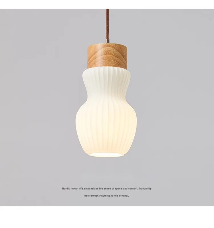 Minimalist Solid Wood Chandelier — Dining Room — view 8