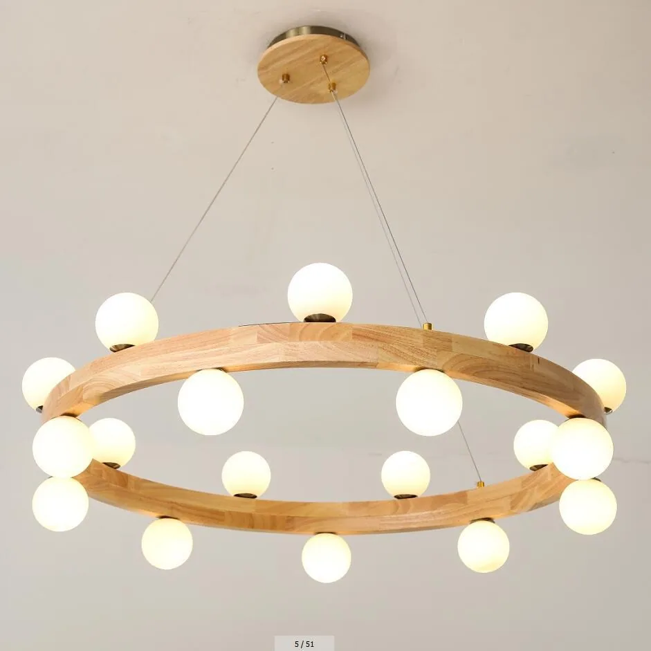 Chinese Solid Wood Chandelier — Living Room, Bedroom & Dining Room — view 1