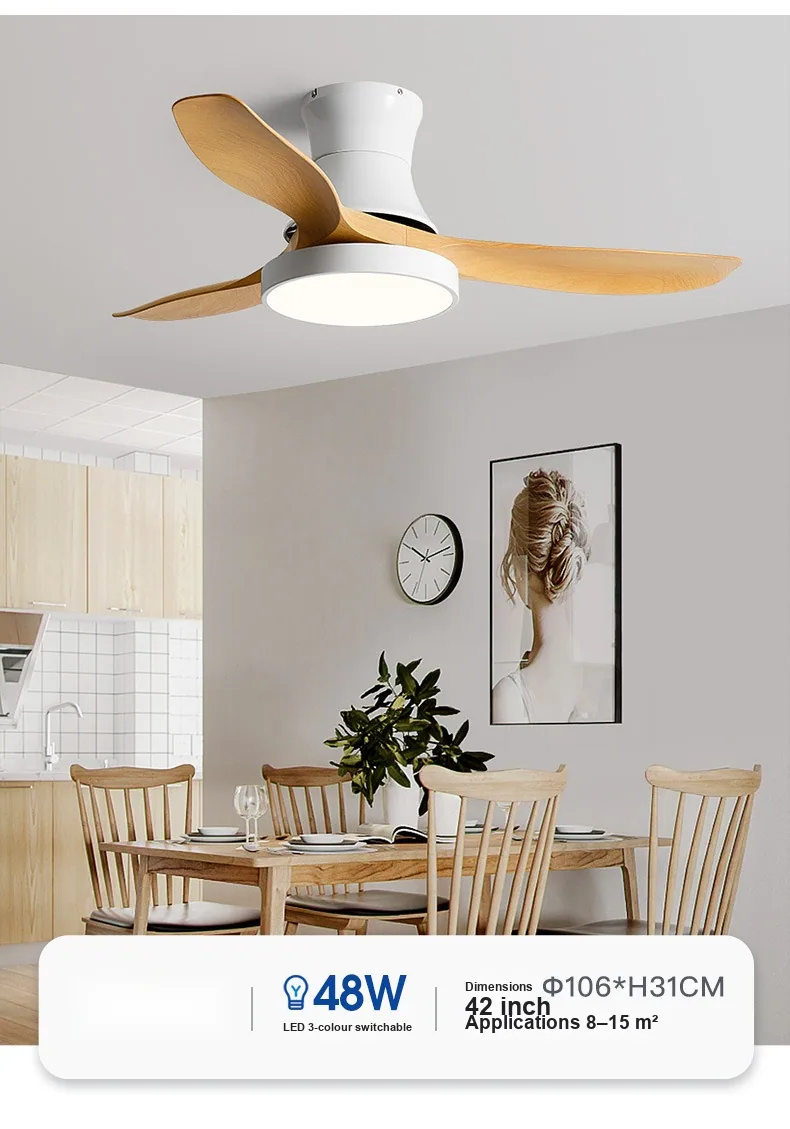 Nordic Ceiling Fan Light — Living Room & Dining Room — view 6