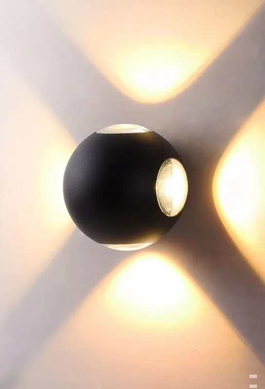 Modern Minimalist LED Globe Outdoor Wall Light — Hotel, Courtyard & Facade — view 2