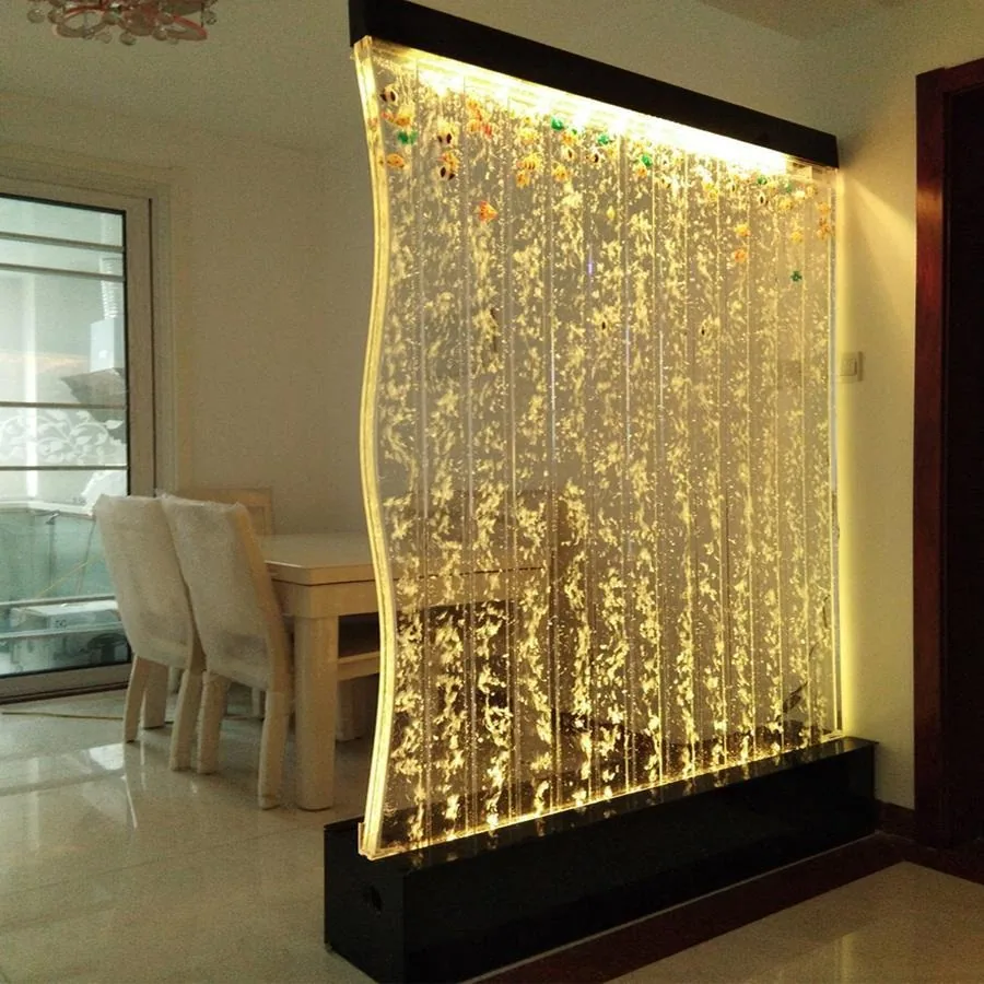 Large Acrylic Bubble Water Feature Screen — S-Curve Partition — view 1