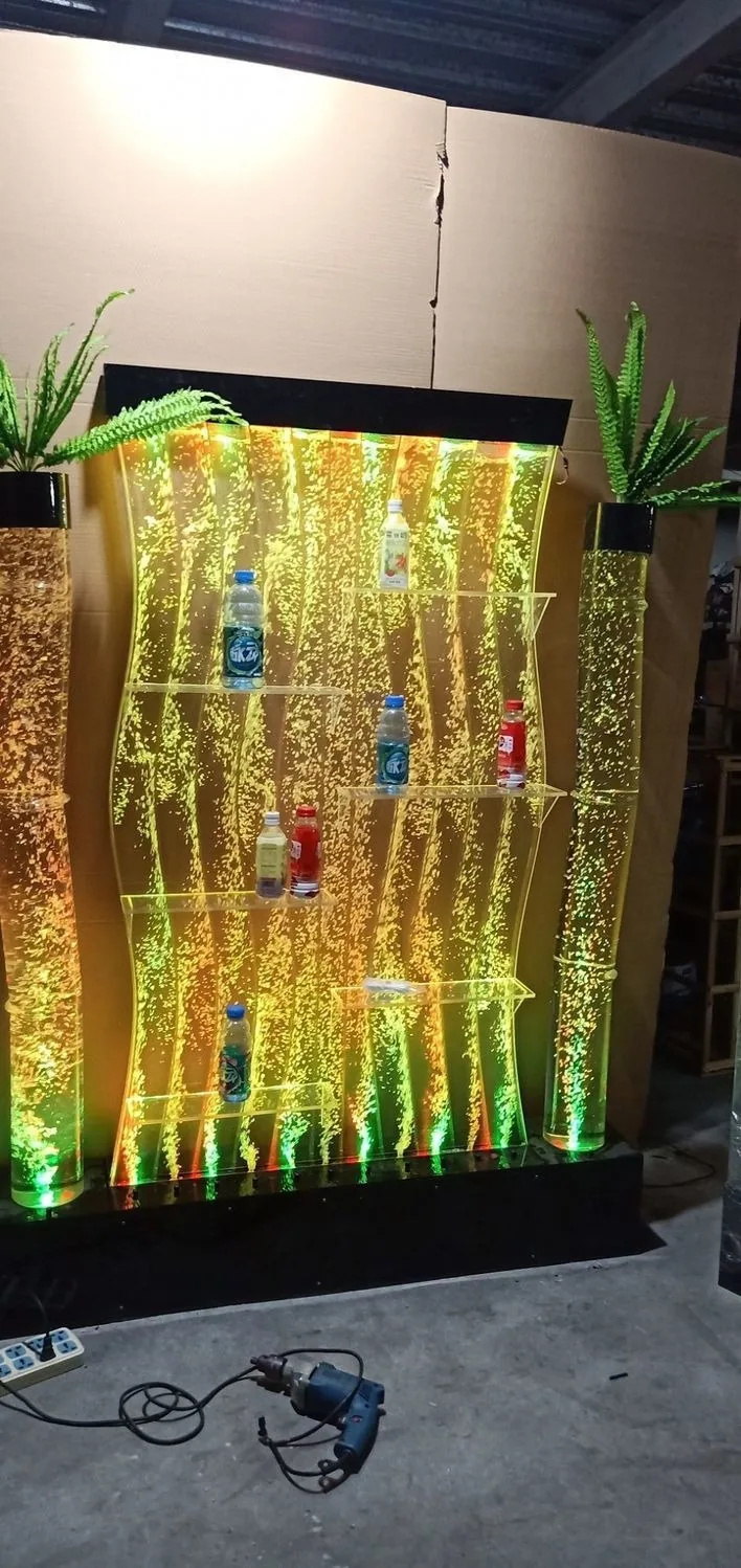 Bubble Water Feature Wall with Wine Rack — Hallway Screen — view 8