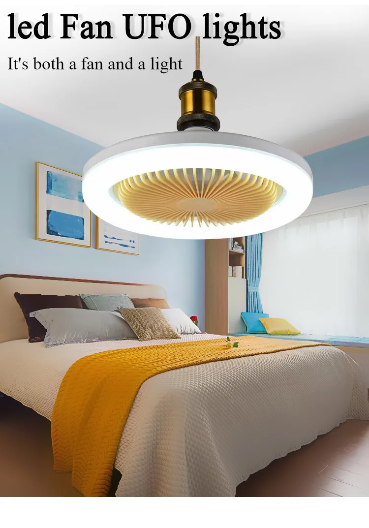 Modern Minimalist LED Ceiling Fan Light — Dining Room & Balcony — view 7