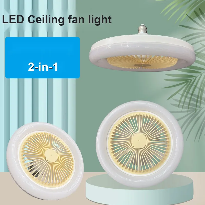 Modern Minimalist LED Ceiling Fan Light — Dining Room & Balcony — view 3