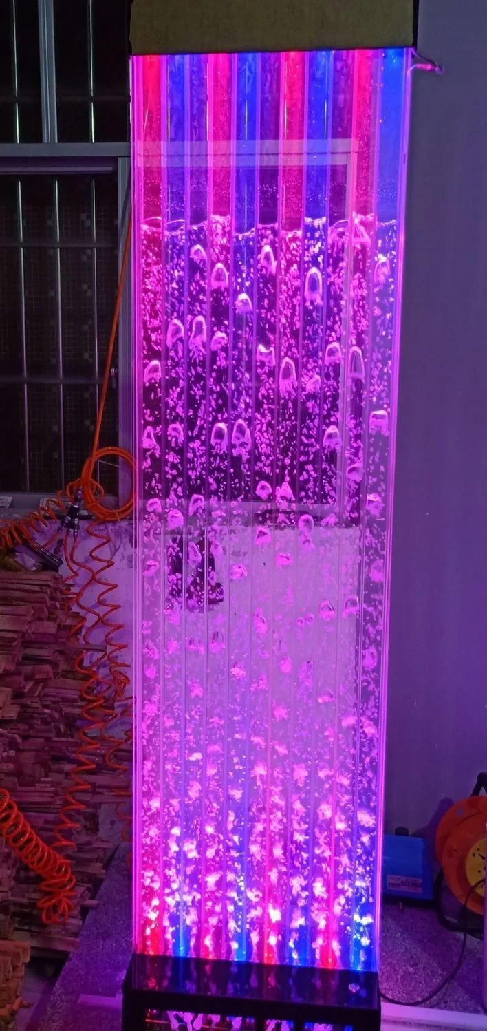 Bubble Water Feature Wall — Hallway Screen with Wine Rack — view 8