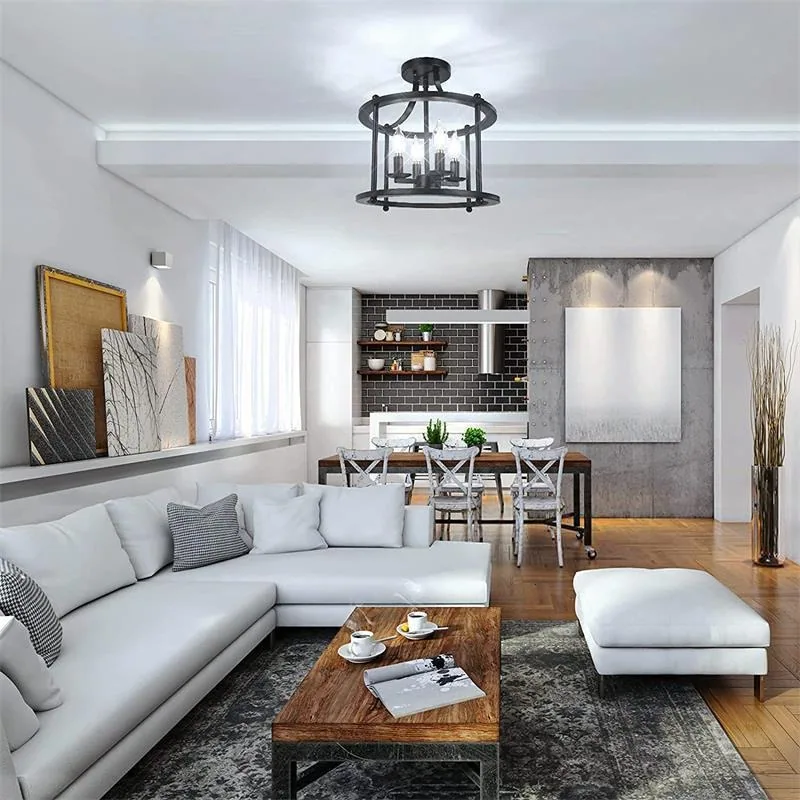 Industrial Chandelier — Bedroom & Dining Room — view 12