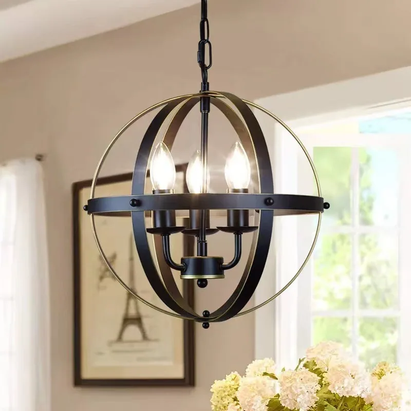 Industrial Ironwork Chandelier — Living Room & Dining Room — view 5