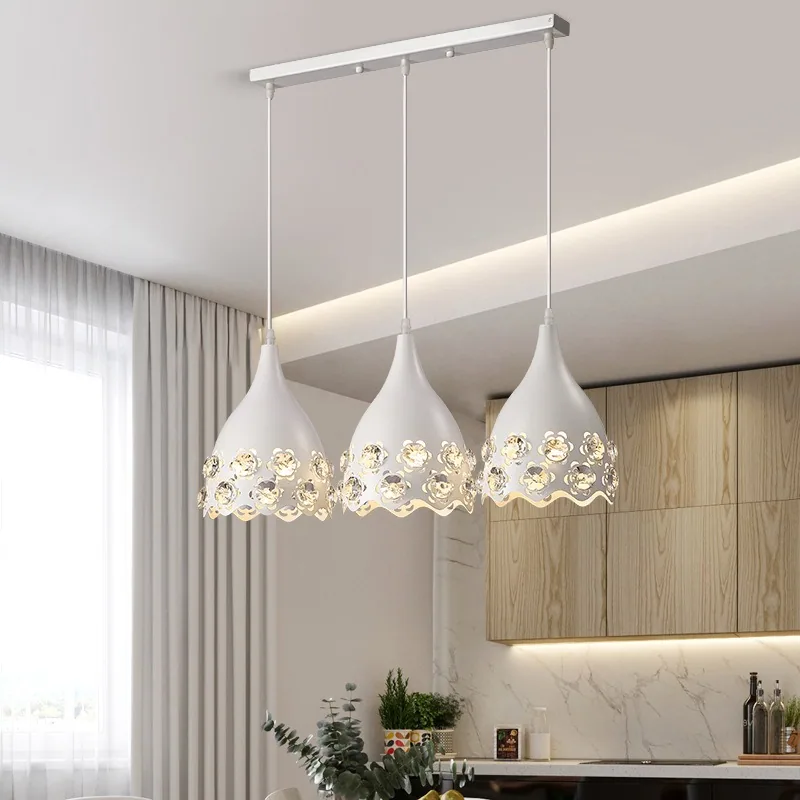 Modern Minimalist Crystal Round Chandelier — Dining Room — view 3