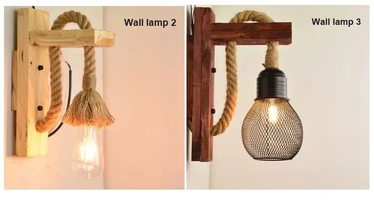 Industrial Solid Wood Single-Head Wall Lamp — Living Room & Dining Room — view 13