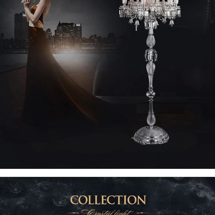 Modern Crystal Floor Lamp — Living Room, Bedroom & Bedside — view 12