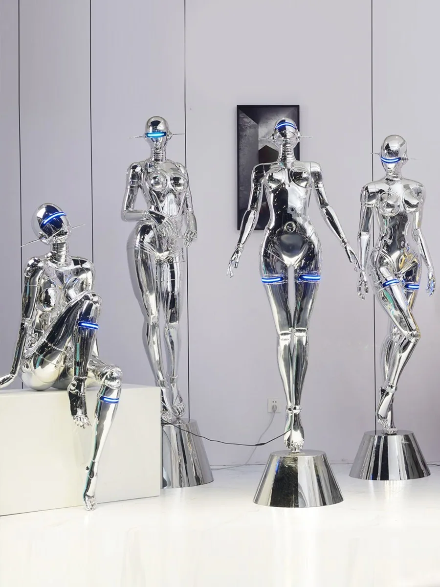 Cyberpunk Mecha Figure Sculpture — Large Floor Display Piece — view 7