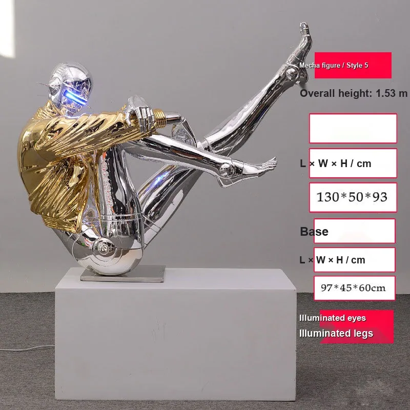 Cyberpunk Mecha Figure Sculpture — Large Floor Display Piece — view 6