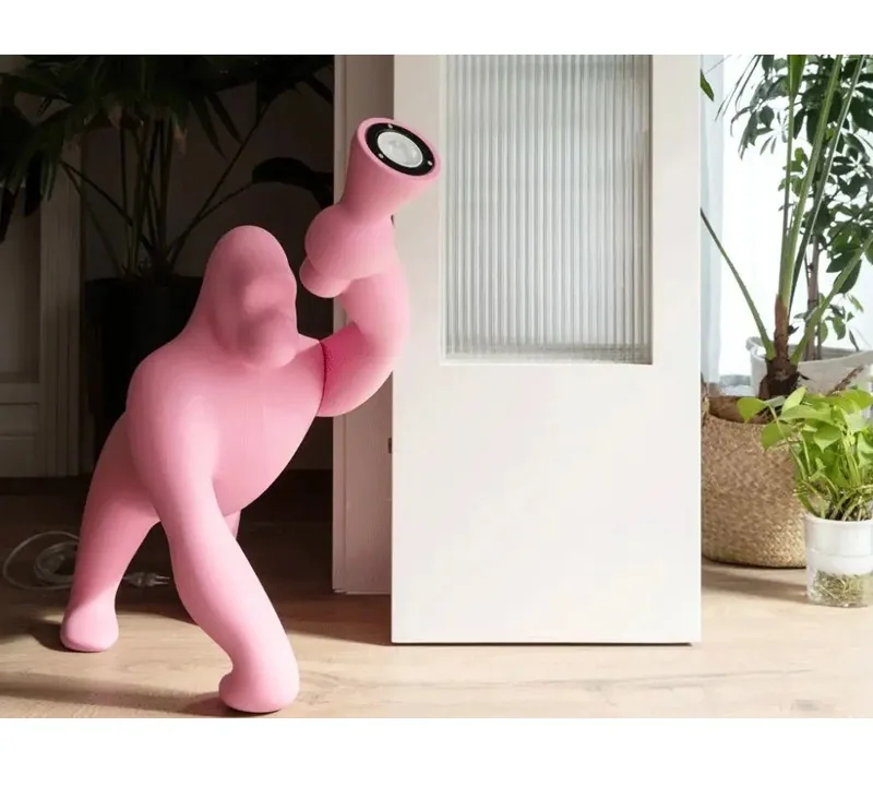 Flocked Gorilla Sculpture Floor Lamp — Animal Series — view 8