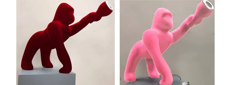 Flocked Gorilla Sculpture Floor Lamp — Animal Series — view 1