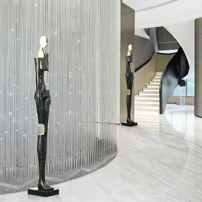 Designer Human Figure Sculpture Floor Lamp — Gallery & Lobby — view 1