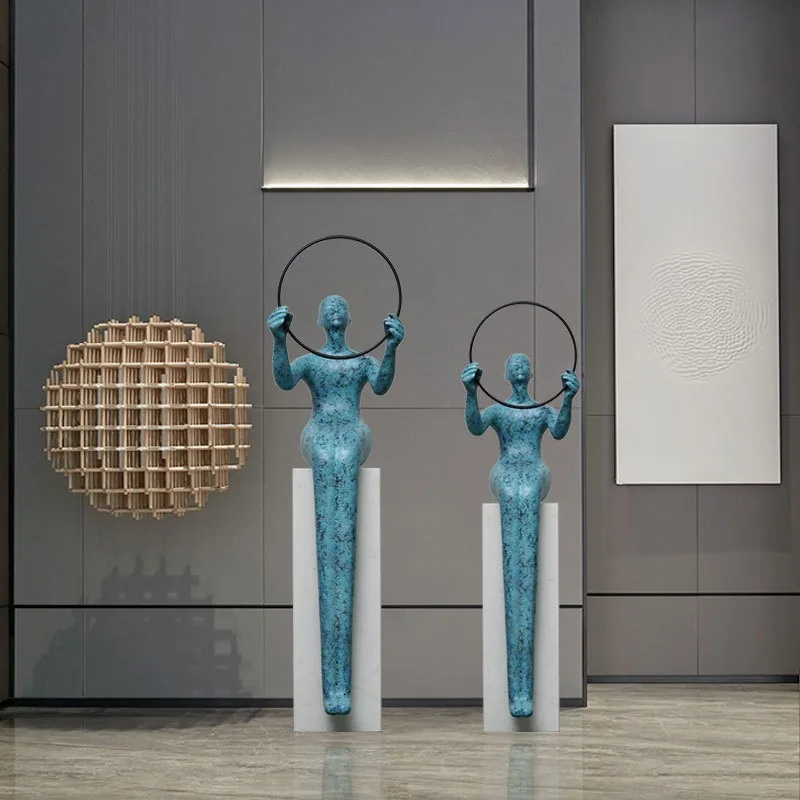 Designer Human Figure Sculpture Floor Lamp — Gallery & Lobby — view 3