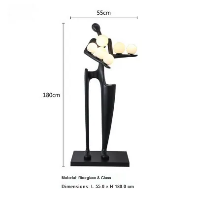Designer Human Figure Sculpture Floor Lamp — Gallery & Lobby — view 8