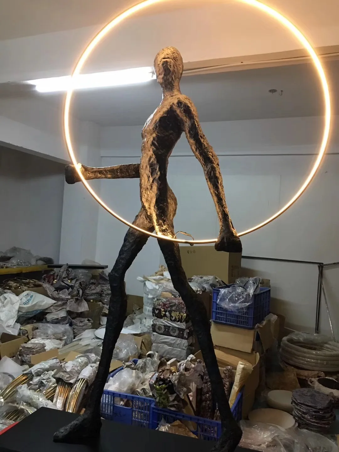 Abstract Figure Sculpture Floor Lamp — Hotel Lobby Art — view 13