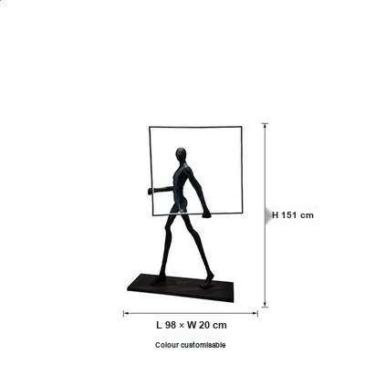 Abstract Figure Sculpture Floor Lamp — Hotel Lobby Art — view 5