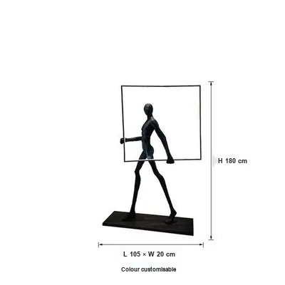 Abstract Figure Sculpture Floor Lamp — Hotel Lobby Art — view 7