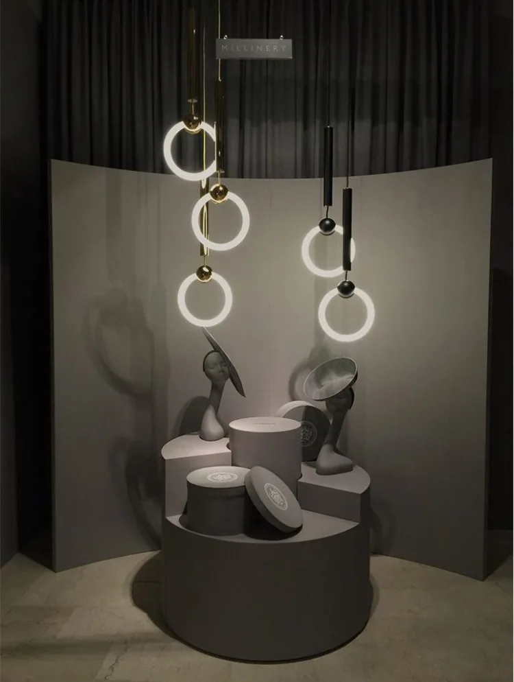 Modern Minimalist U-Shaped Cord-Hung Chandelier — Living Room, Bedroom & Bedside — view 13