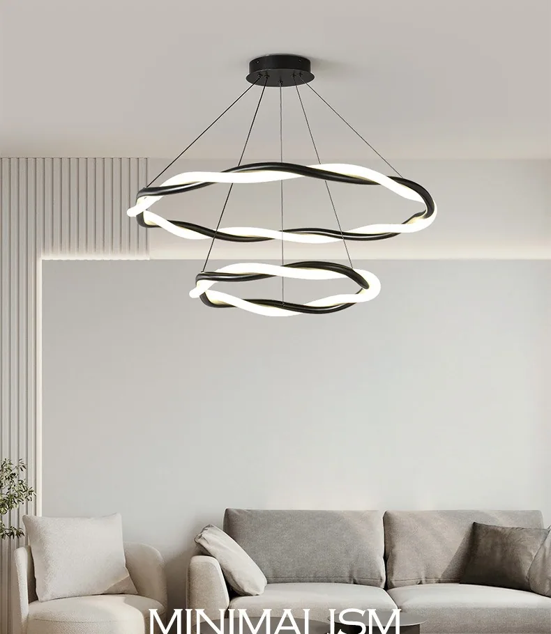 Minimalist LED Chandelier — Living Room, Bedroom & Dining Room — view 7