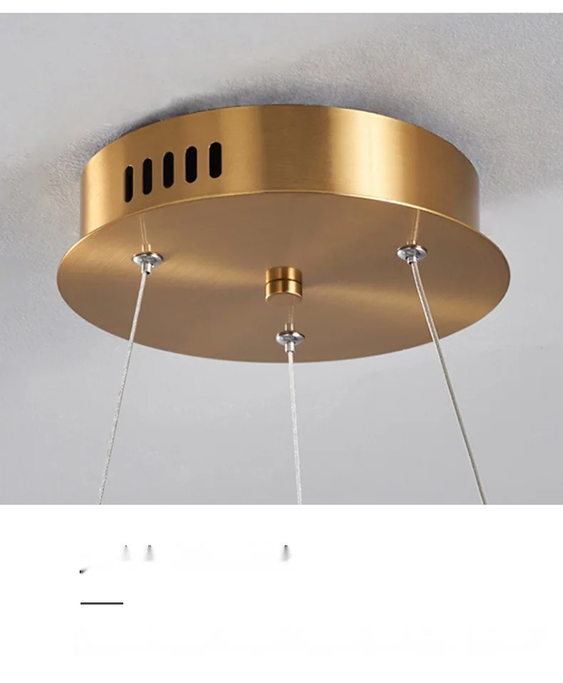 Modern Minimalist Round Chandelier — Living Room, Bedroom & Dining Room — view 13