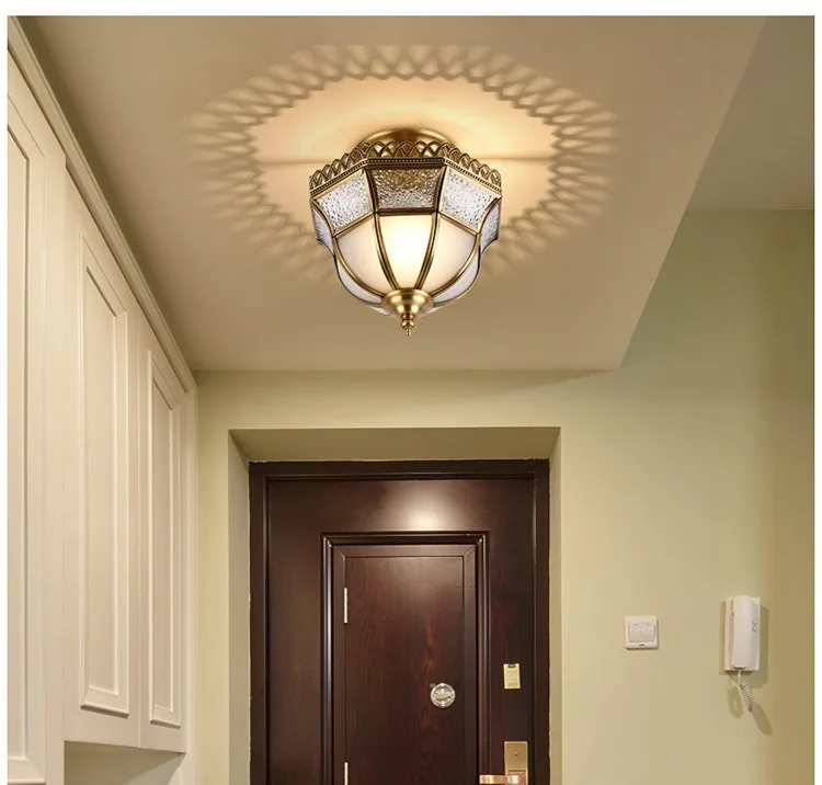 Minimalist Solid Brass Ceiling Light — Walkway, Entryway & Balcony — view 7