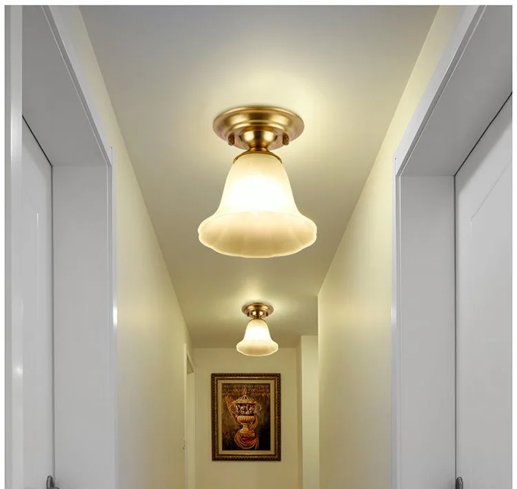 Minimalist Solid Brass Ceiling Light — Walkway, Entryway & Balcony — view 8