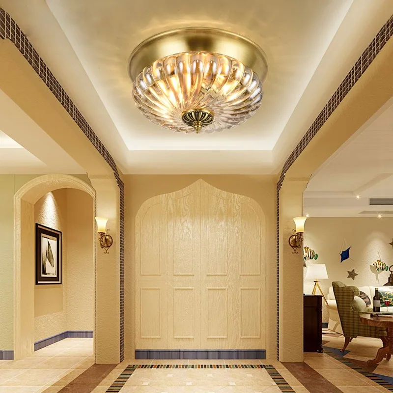 Minimalist Solid Brass Ceiling Light — Walkway, Entryway & Balcony — view 9