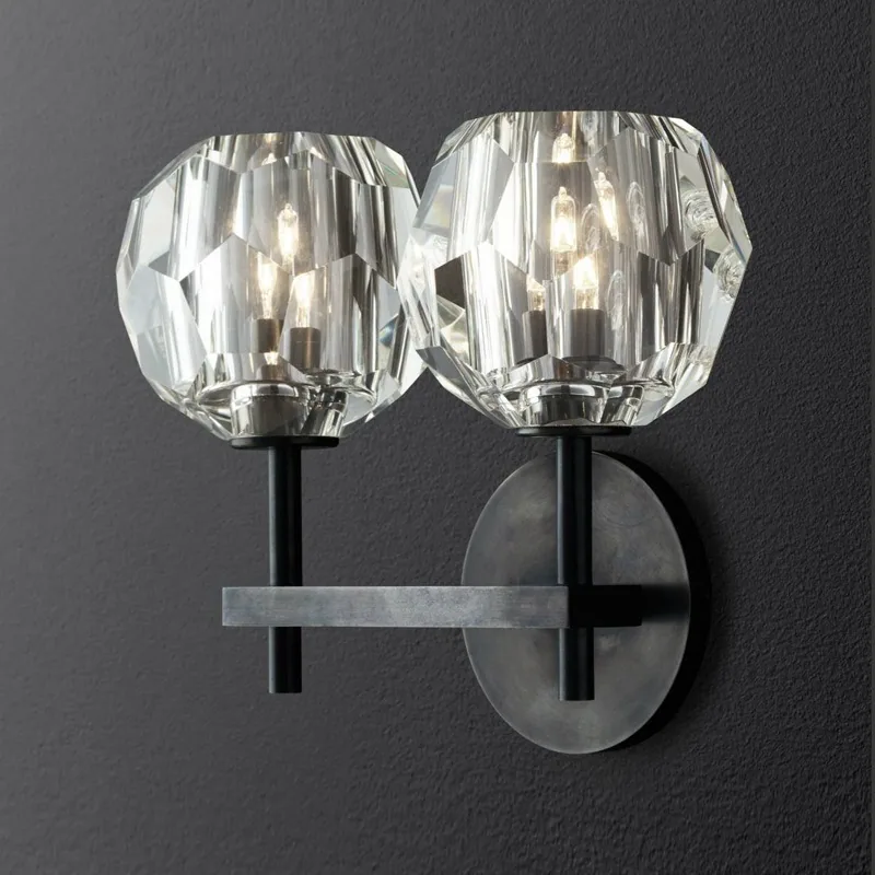 Minimalist Crystal Twin-Head Wall Lamp — Villa, Hotel & Living Room — view 11